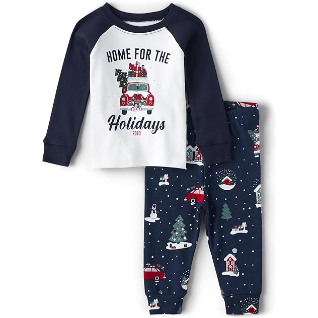 The Children's Place Kids' Family Matching, Festive Christmas Pajama Sets, Cotton