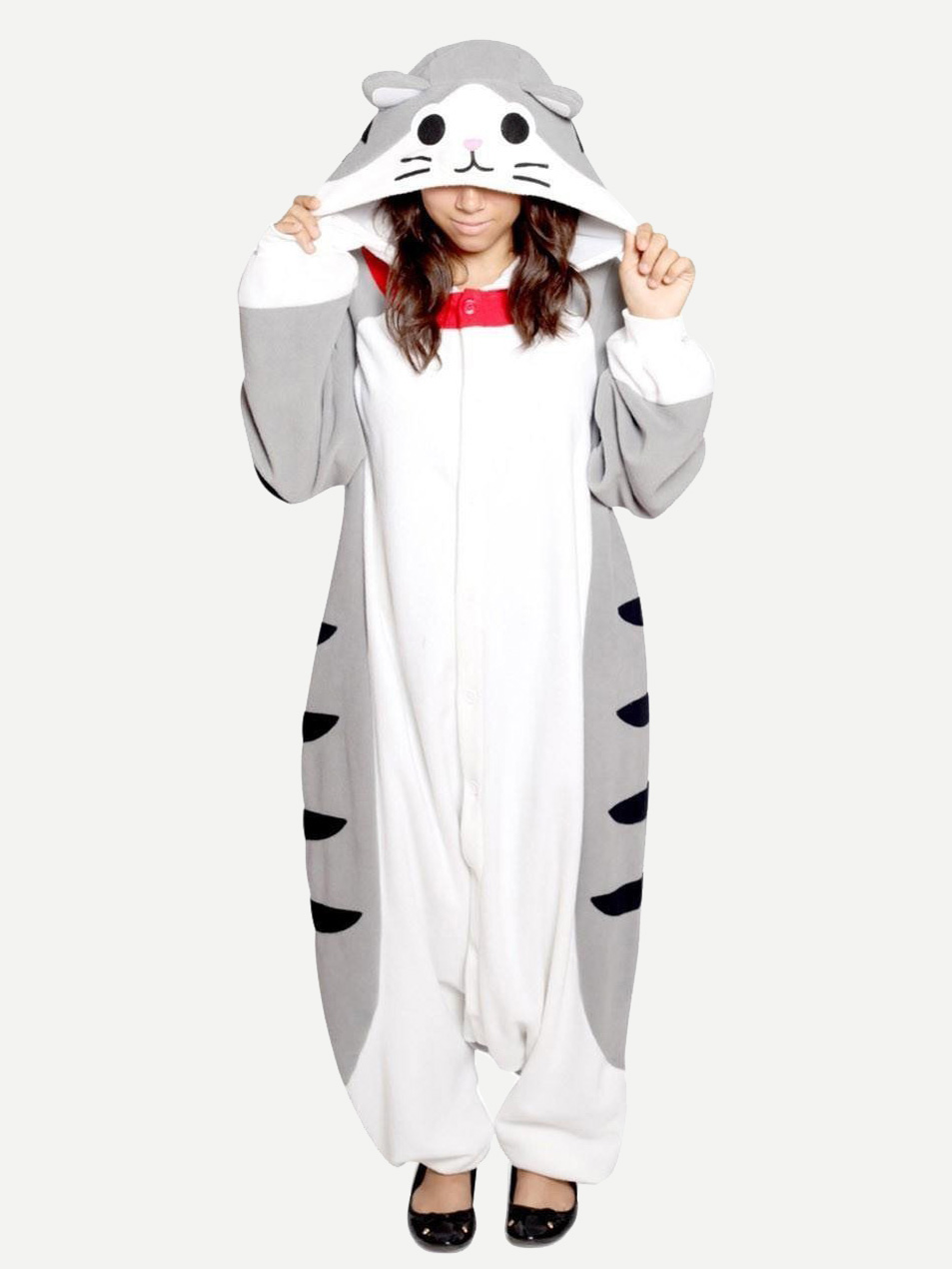 Unisex Tabby Cat Onesies Pajamas Animal Costumes For Adult